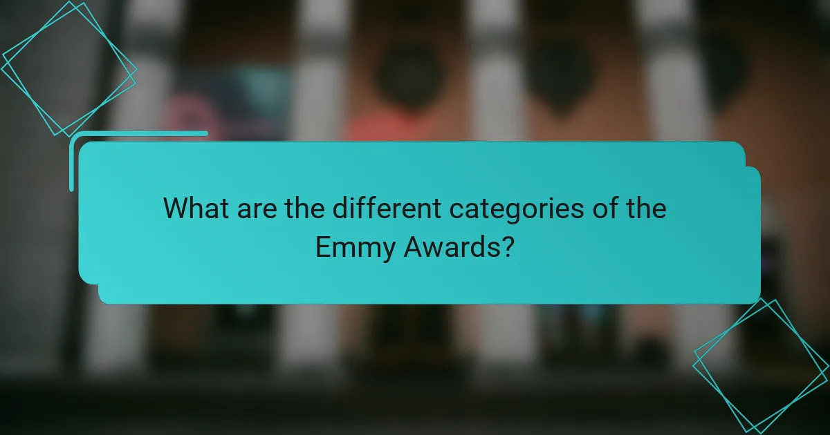 What are the different categories of the Emmy Awards?