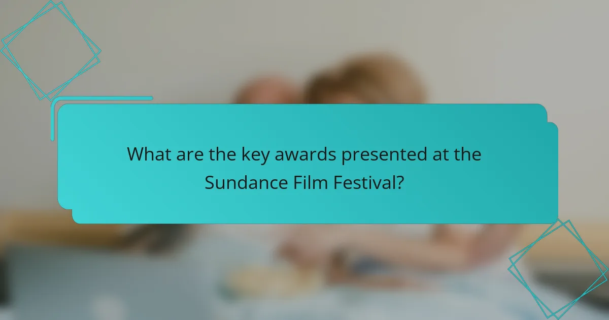 What are the key awards presented at the Sundance Film Festival?