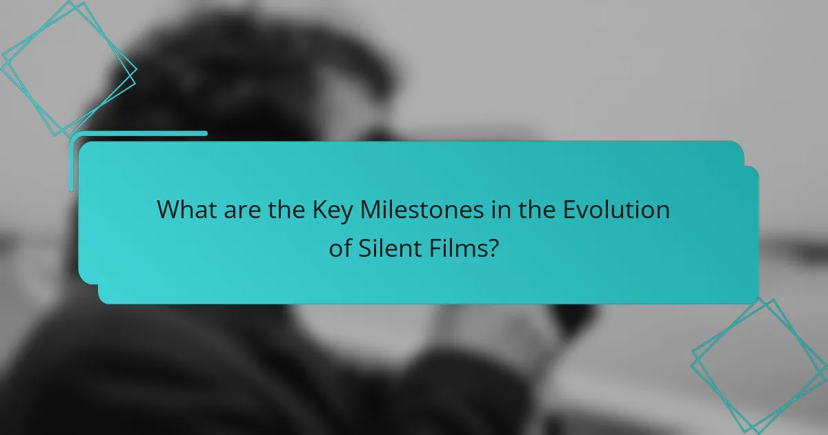 What are the Key Milestones in the Evolution of Silent Films?
