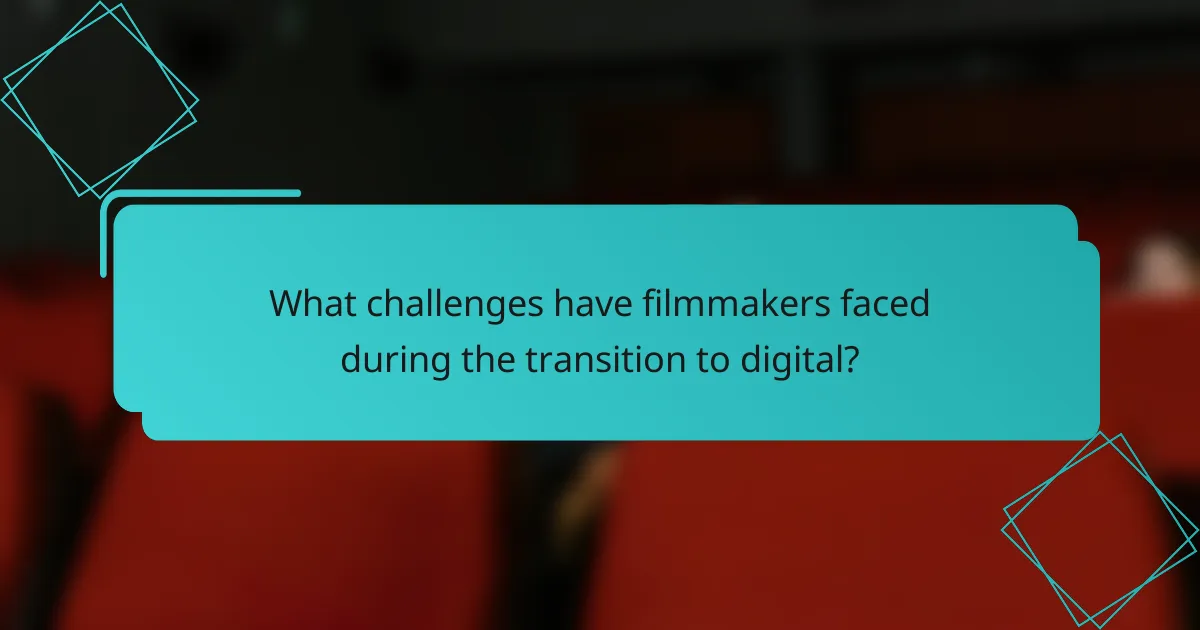 What challenges have filmmakers faced during the transition to digital?