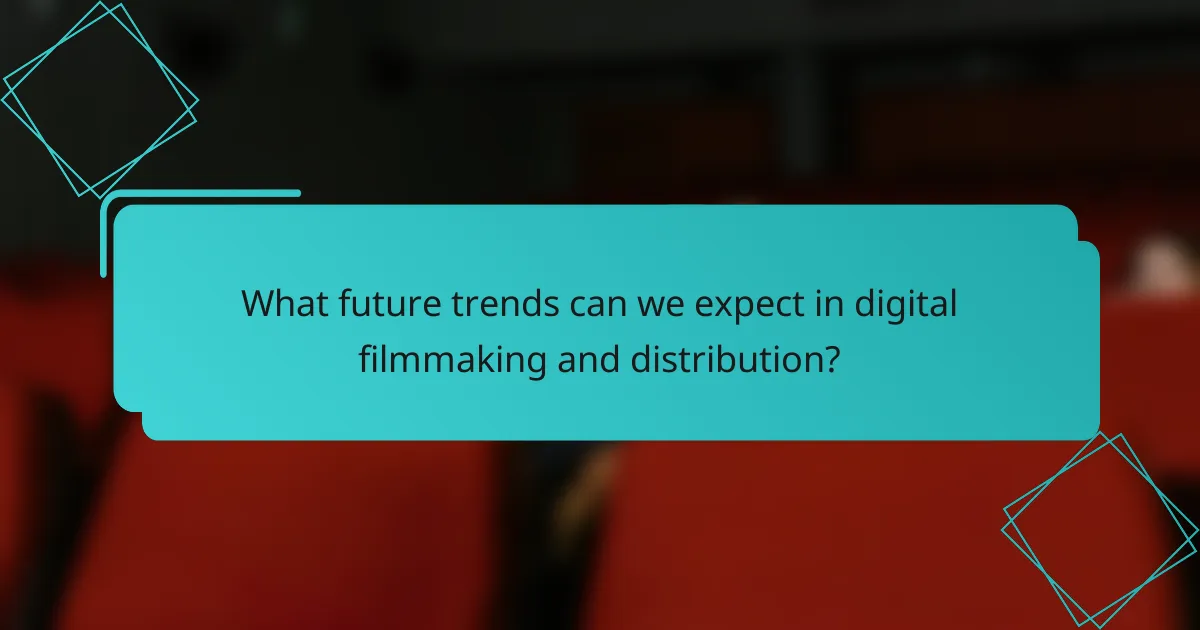 What future trends can we expect in digital filmmaking and distribution?