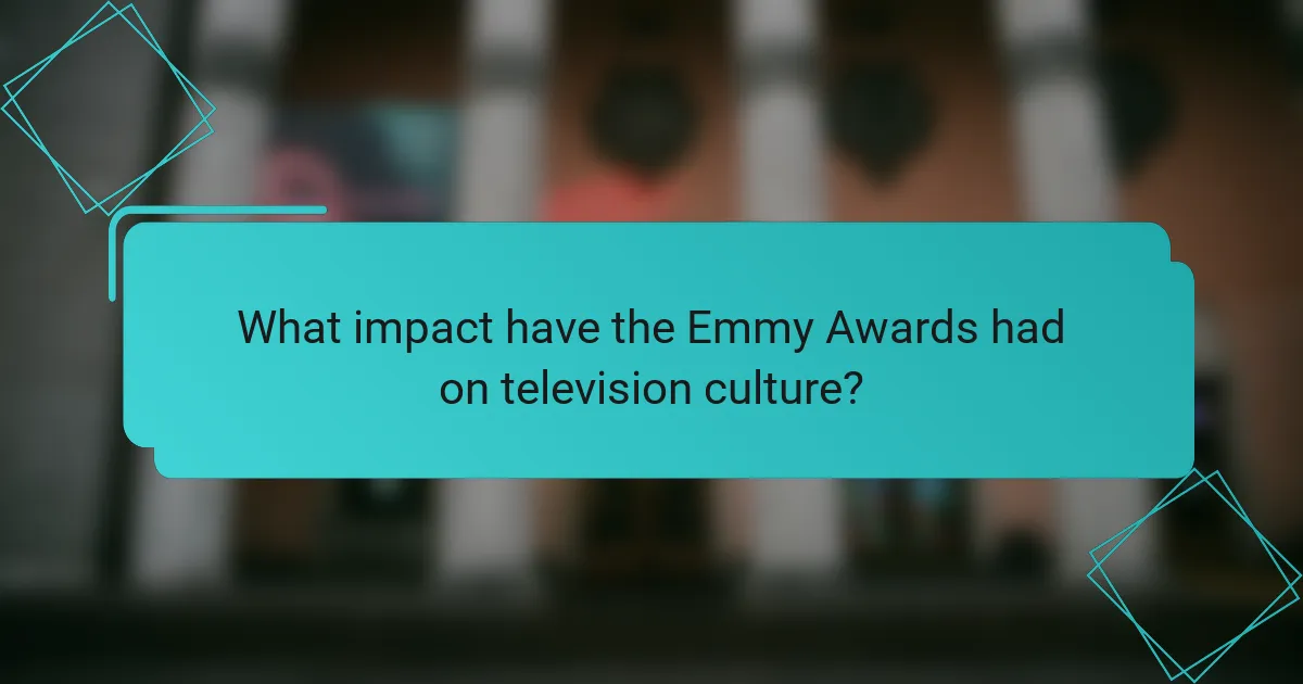 What impact have the Emmy Awards had on television culture?