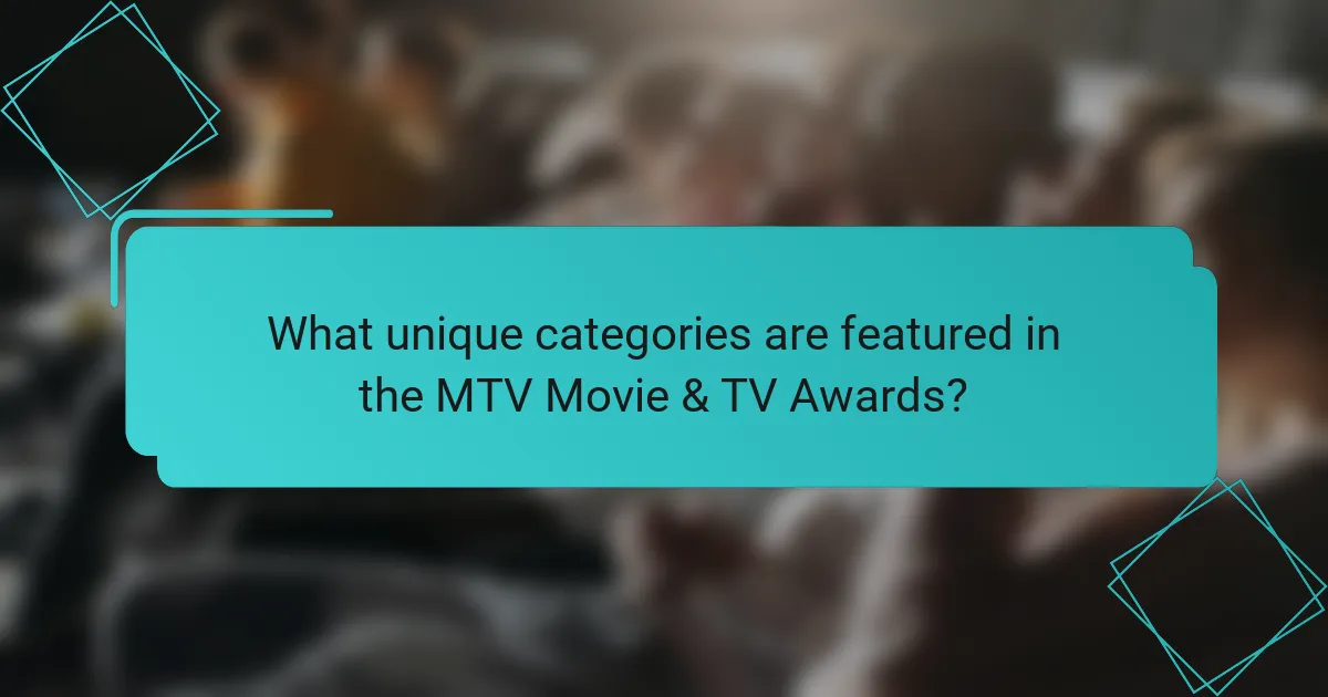 What unique categories are featured in the MTV Movie & TV Awards?